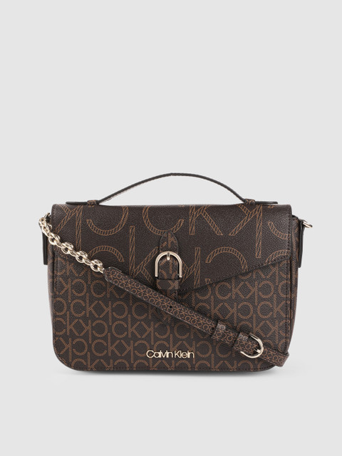 

Calvin Klein Brown Printed Satchel