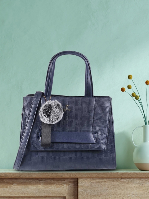 

Mochi Navy Blue Textured Handheld Bag