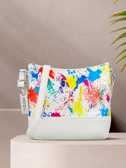 

Mochi White Printed Sling Bag