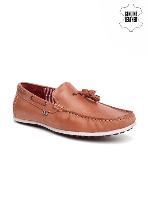 

Arrow Men Peach-Coloured Genuine Leather Loafers