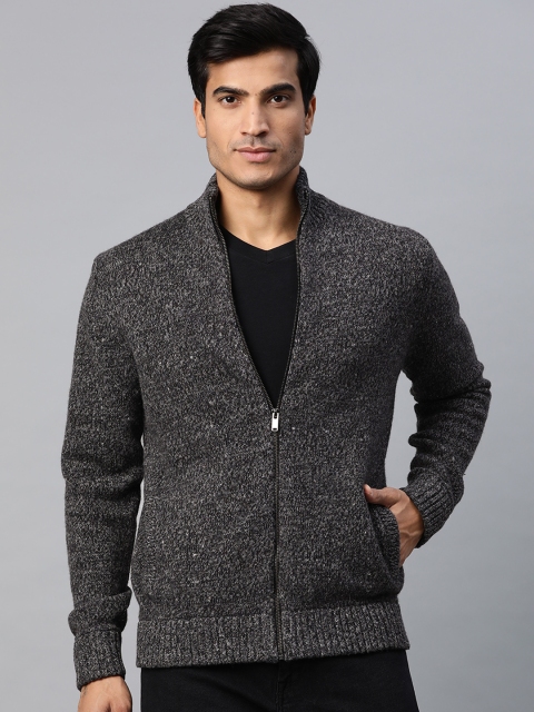 

Marks & Spencer Men Charcoal Grey Solid Front-Open Sweater