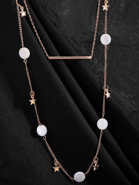 

DIVA WALK EXCLUSIVE White Gold-Plated Beaded Handcrafted Layered Necklace