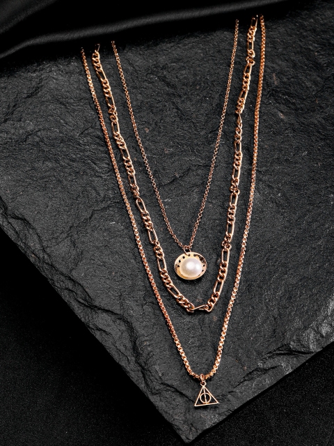 

DIVA WALK EXCLUSIVE White Gold-Plated Beaded Handcrafted Layered Necklace