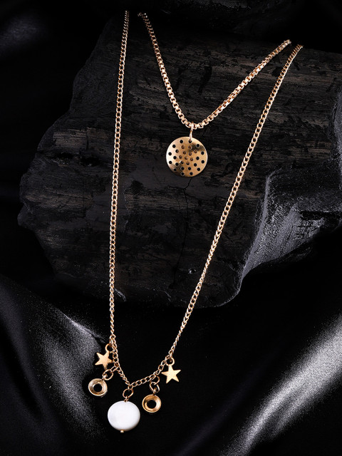 

DIVA WALK EXCLUSIVE Women Gold-Plated Layered Beaded Handcrafted Necklace