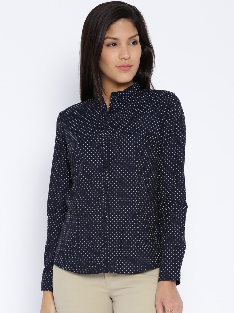 

Van Heusen Woman Navy Printed Shirt, Navy blue