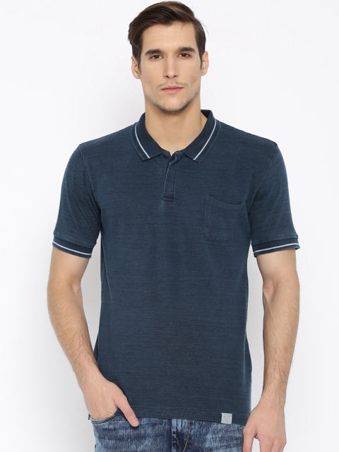 

HRX by Hrithik Roshan Men Real Indigo Solid Polo T-Shirt, Navy blue