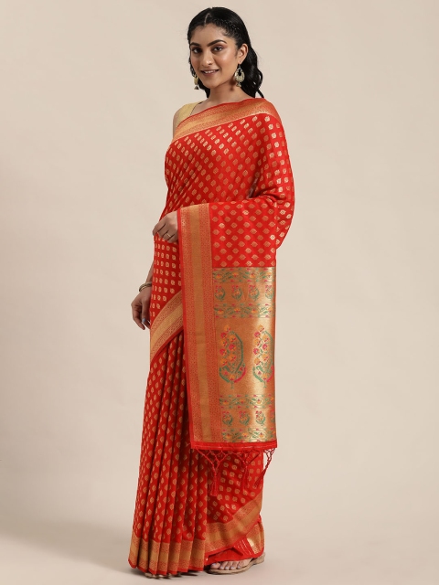 

Soch Red Woven Design Art Silk Saree