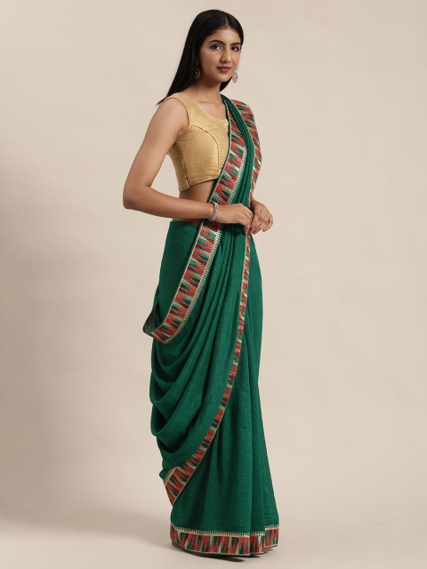 

Soch Green & Multicoloured Woven Design Saree