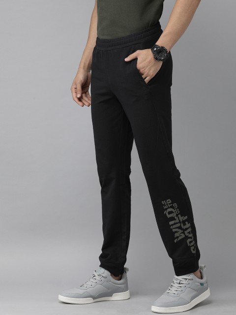 

Wildcraft Men Black Printed Off Active Track 12 Straight Fit Joggers