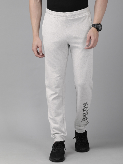 

Wildcraft Men Grey Melange Solid Straight Fit Joggers with Printed Detail