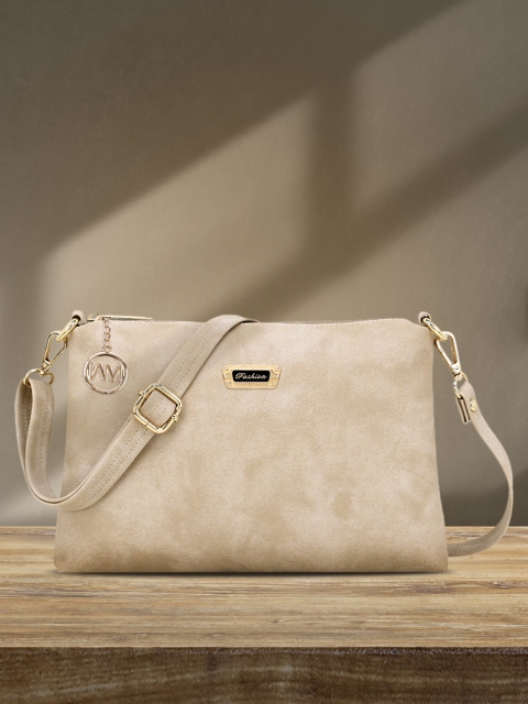 

WOMEN MARKS Cream-Coloured Solid Sling Bag