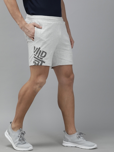 

Wildcraft Men Grey Melange Solid Regular Fit Sports Shorts With Printed Detailing