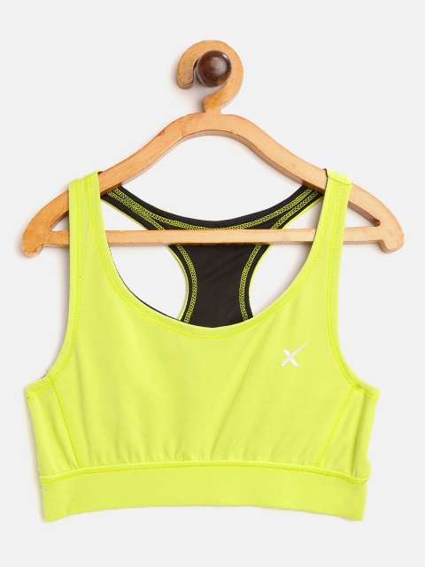 

HRX By Hrithik Roshan U-17 Girls Lime Punch Solid Rapid-Dry Active Sports Bra, Lime green