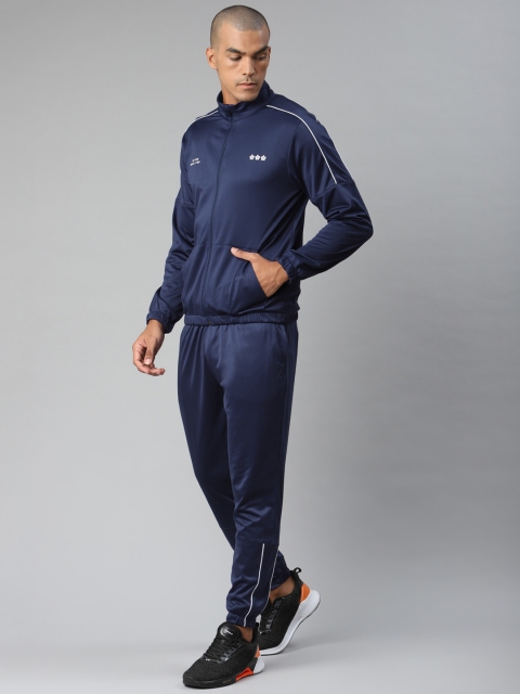 

HRX By Hrithik Roshan Men Medieval Blue Solid Anti-Static Rapid-Dry Basketball Tracksuits, Navy blue