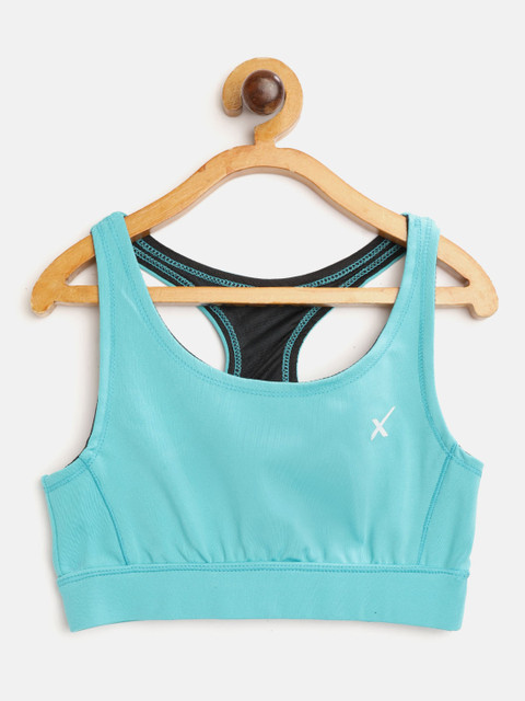 

HRX by Hrithik Roshan U-17 Girls Peacock Blue Solid Rapid-Dry Active Sports Bra