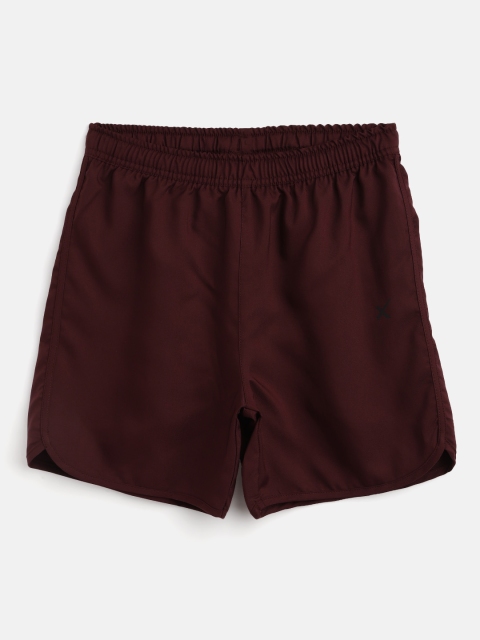 

HRX By Hrithik Roshan U-17 Boys Burgundy Solid Rapid-Dry Antimicrobial Active Shorts