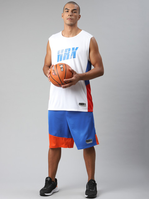 

HRX By Hrithik Roshan Men Optic White Solid Anti-Static Rapid-Dry Basketball T-shirt