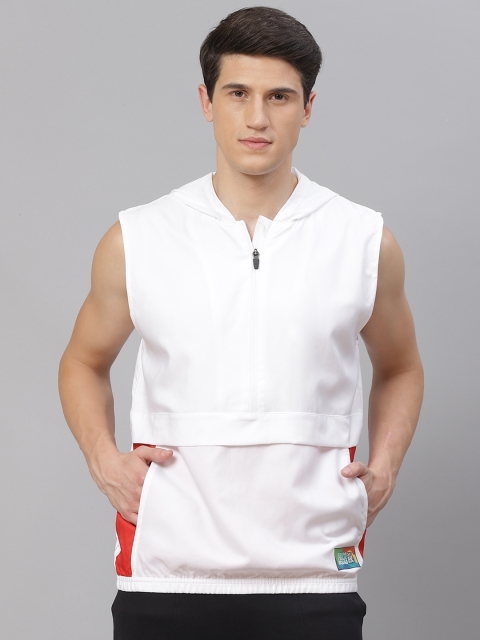 

HRX By Hrithik Roshan Men Optic White Colourblock Rapid-Dry Anti-Static Lifestyle Jackets