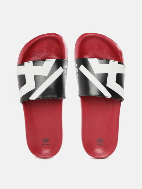 

WROGN ACTIVE Men Black & White Brand Logo Print Sliders
