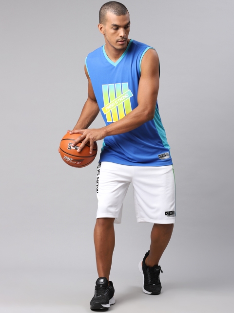 

HRX by Hrithik Roshan Men White Solid Regular Fit Anti-Static Rapid-Dry Basketball Shorts