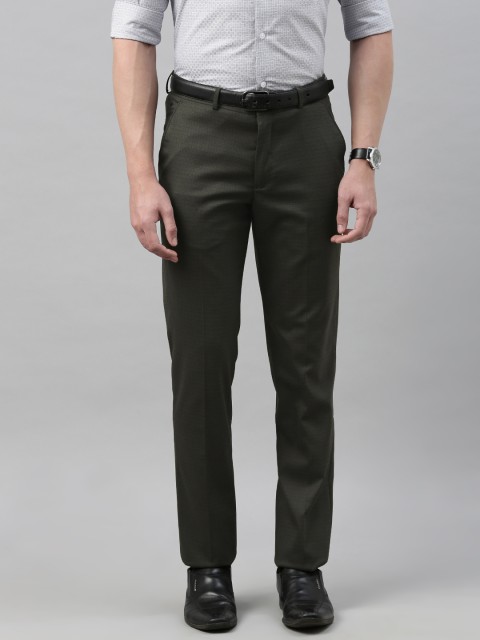 

Louis Philippe Men Black Slim Fit Solid Regular Trousers