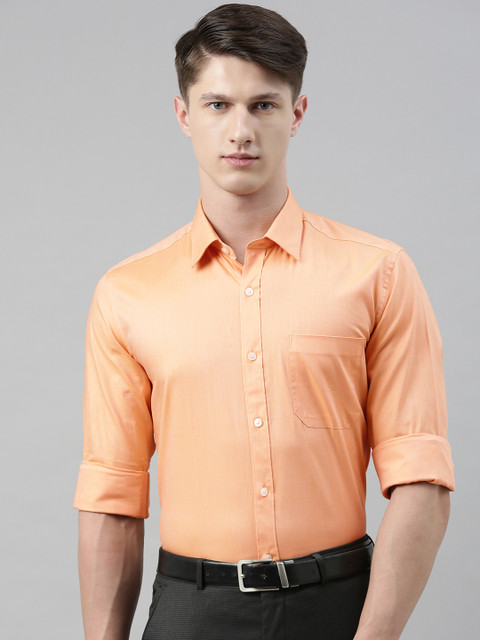 

Louis Philippe Men Coral Orange Slim Fit Solid Casual Shirt