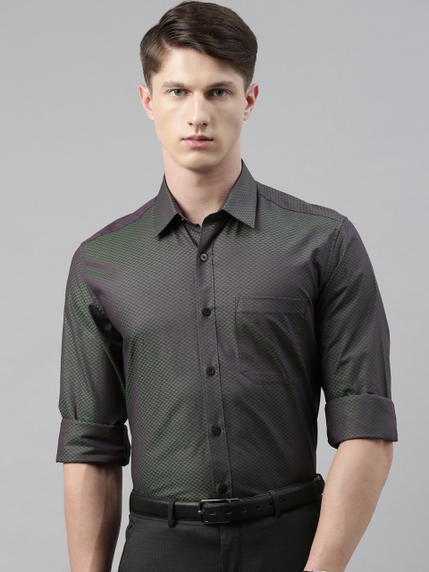 

Louis Philippe Men Purple Slim Fit Self Design Pure Cotton Formal Shirt