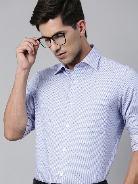 

Louis Philippe Men Blue Regular Fit Printed Formal Shirt