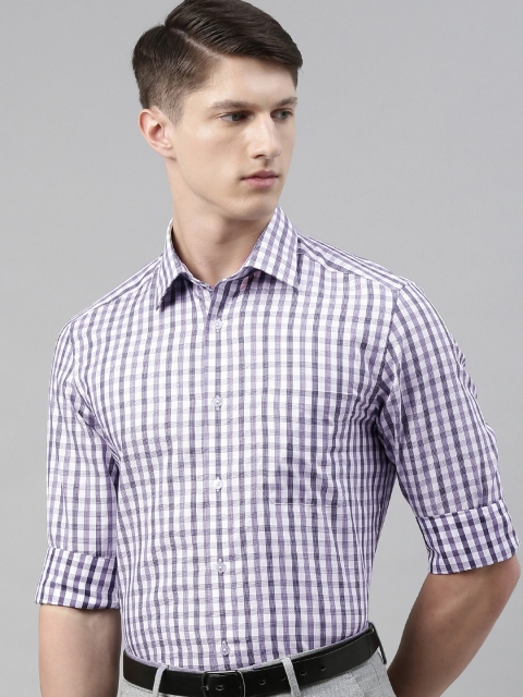 

Louis Philippe Men Grey Classic Regular Fit Checked Pure Cotton Semiformal Shirt