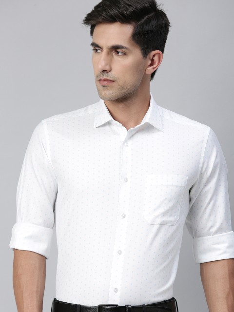 

Louis Philippe Men White Slim Fit Printed Casual Shirt