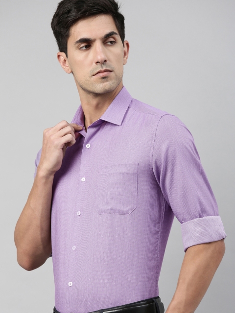 

Louis Philippe Men Lavender Slim Fit Self Design Formal Shirt