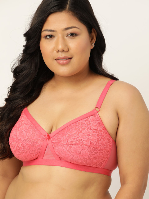 

Sztori Women Pink Lace Non-Wired Non Padded Everyday Bra PM-SZ-CH-01