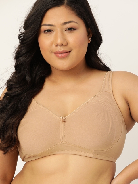 

Sztori Women Plus Size Beige Solid Non-Wired Non Padded T-shirt Bra PM-SZ-NE2-01