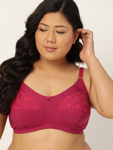 

Sztori Plus Size Women Fuchsia Lace Non-Wired Non Padded Everyday Bra PM-SZ-DR-01