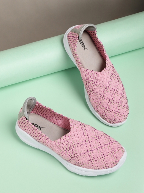 

HRX by Hrithik Roshan Women Pink Basketweave Soft Walk Series 2.0 Socks Shoes
