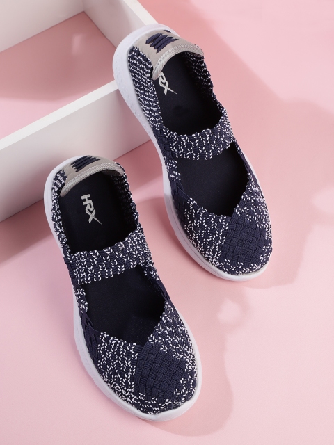 

HRX by Hrithik Roshan Women Navy & White Soft Walk Series 2.0 Socks Shoes, Navy blue