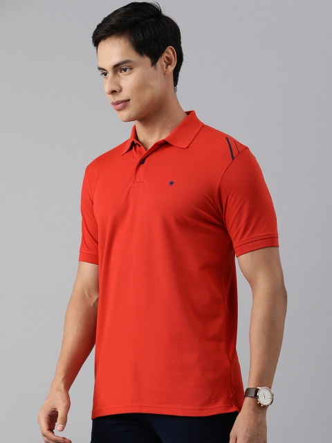 

Louis Philippe Men Red Solid Polo Collar T-shirt