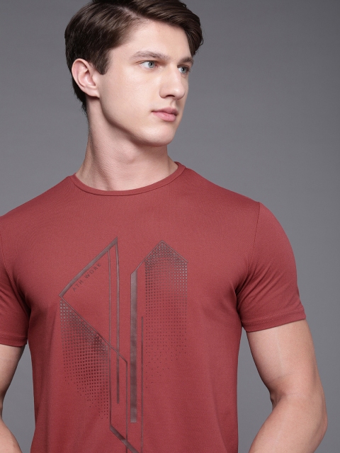 

Louis Philippe Ath.Work Men Brown Printed Round Neck T-shirt