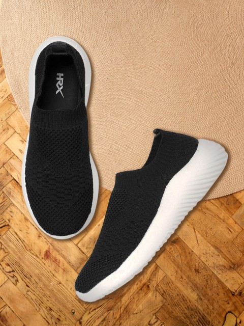 

HRX by Hrithik Roshan Women Black Woven Design Soft Walk Series 2.0 Socks Shoes