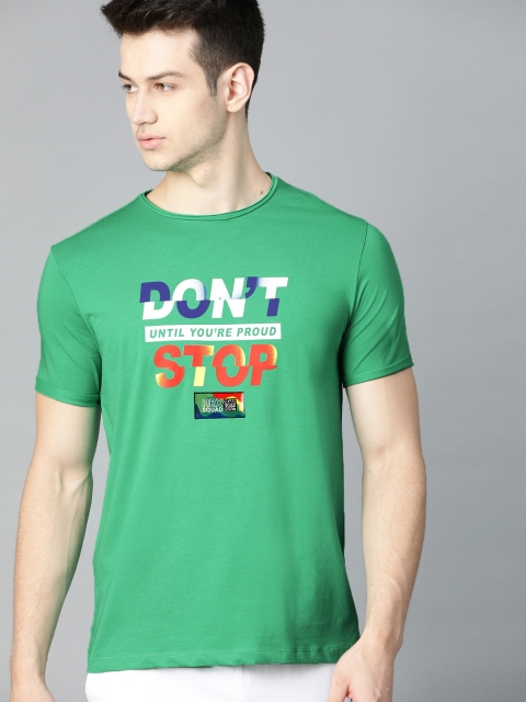 

HRX By Hrithik Roshan Men Kelly Green Solid Organic Cotton Lycra Bio-Wash Lifestyle Tshirt