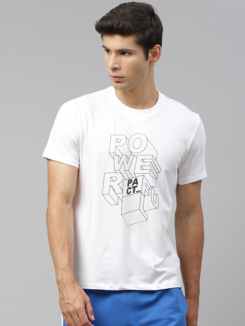 

HRX by Hrithik Roshan Men White Printed Organic Cotton Lycra Bio-Wash Lifestyle T-shirt