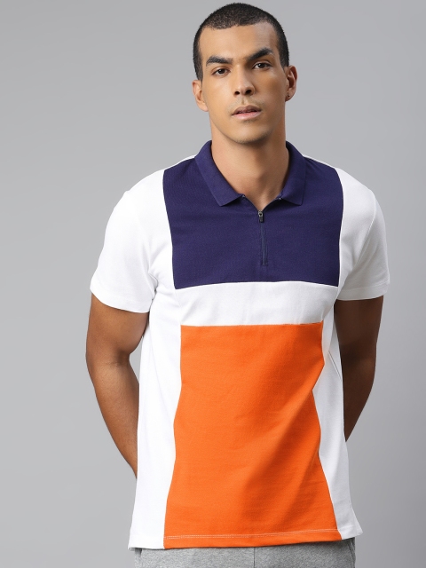 

HRX by Hrithik Roshan Men White Colourblocked Organic Cotton Lifestyle T-shirt