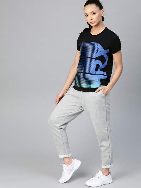 

HRX By Hrithik Roshan Women Jet Black Printed Bio-Wash Lifestyle Tshirt