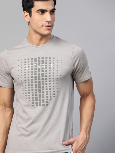

HRX By Hrithik Roshan Men Wet Weather Typographic Bio-Wash Antimicrobial Yoga Tshirt, Grey