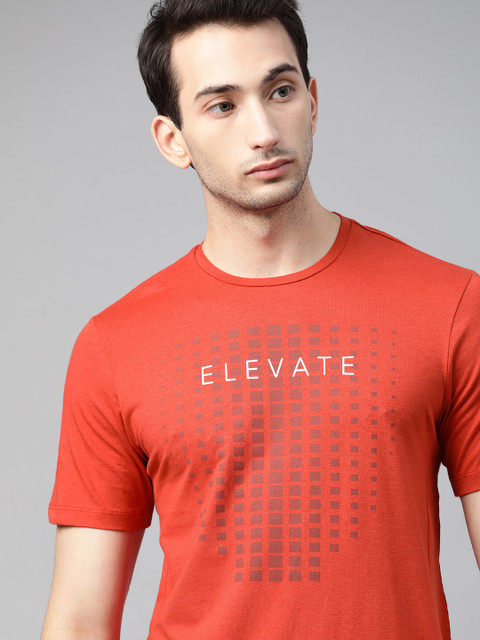 

HRX By Hrithik Roshan Men Tandoori Spice Typographic Bio-Wash Antimicrobial Yoga Tshirt, Orange