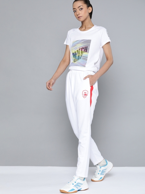 

HRX by Hrithik Roshan Women White Solid Bio-Wash Cricket T-shirt