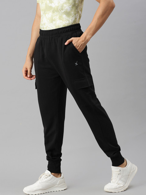 

HRX by Hrithik Roshan Men Black Slim Fit Joggers Trousers