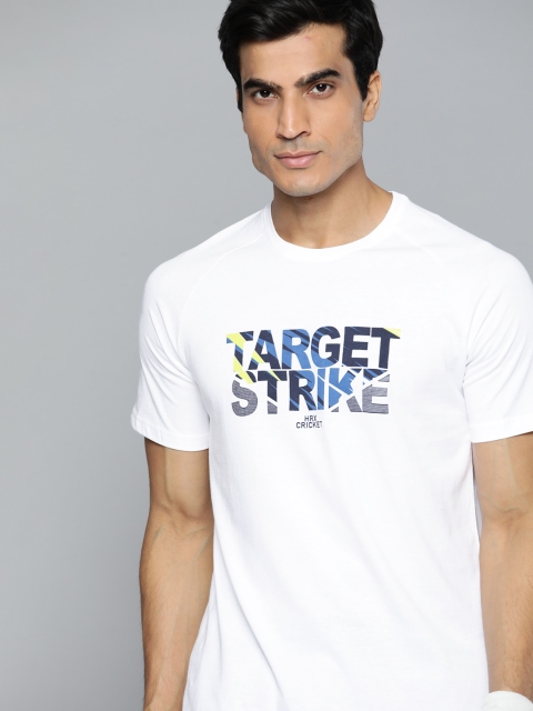

HRX By Hrithik Roshan Men Optic White Solid Bio-Wash Cricket Tshirt