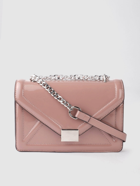 

DOROTHY PERKINS Women Dusty Pink Solid Patent Finish Sling Bag