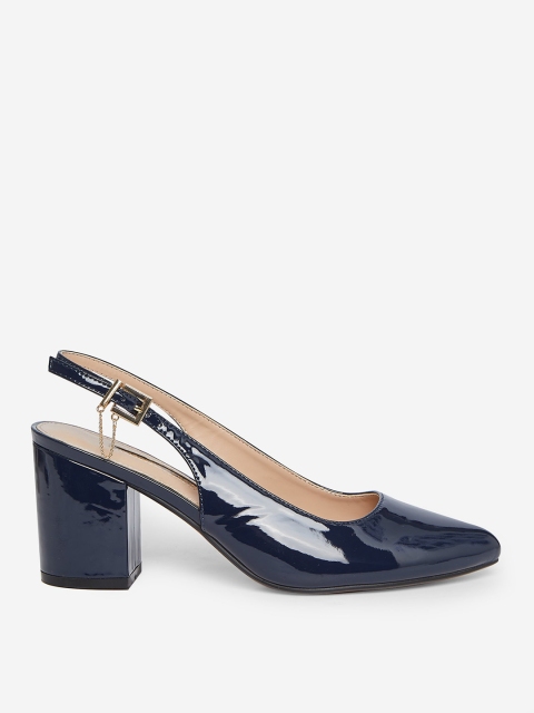 

DOROTHY PERKINS Women Navy Blue Patent Finish Pumps